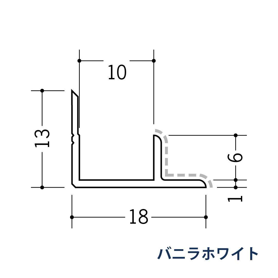 アルミアクリルペイントジョイナー 入隅 アルミ9ABカラー 50135 2.73m バニラホワイト 創建【法人限定】