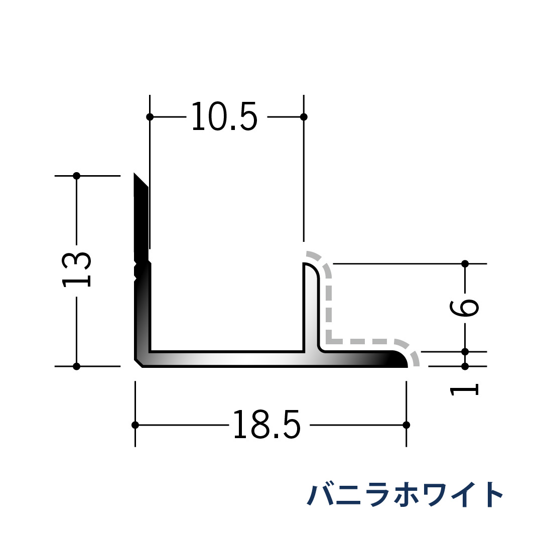 アルミアクリルペイントジョイナー 入隅 アルミ10ABカラー 50136 2.73m バニラホワイト 創建【法人限定】