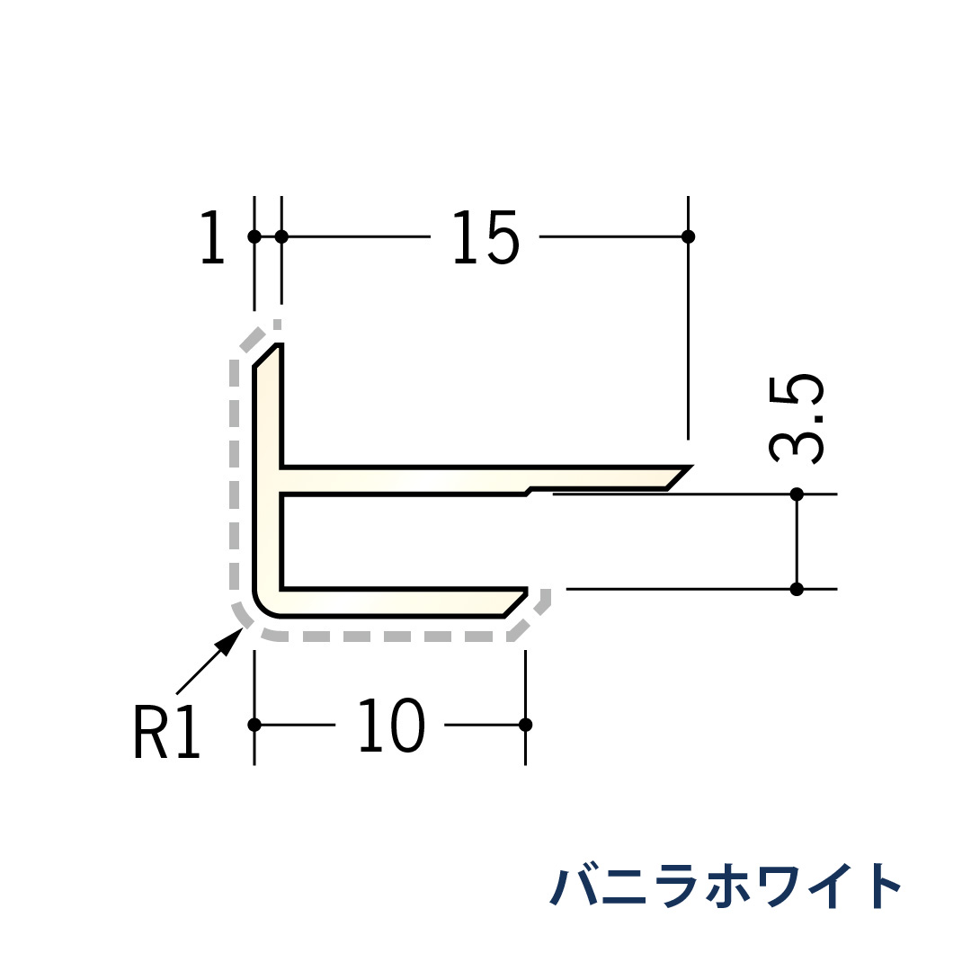 アルミアクリルペイントジョイナー 出隅 アルミ3ADカラー 50120 2.73m バニラホワイト 創建【法人限定】