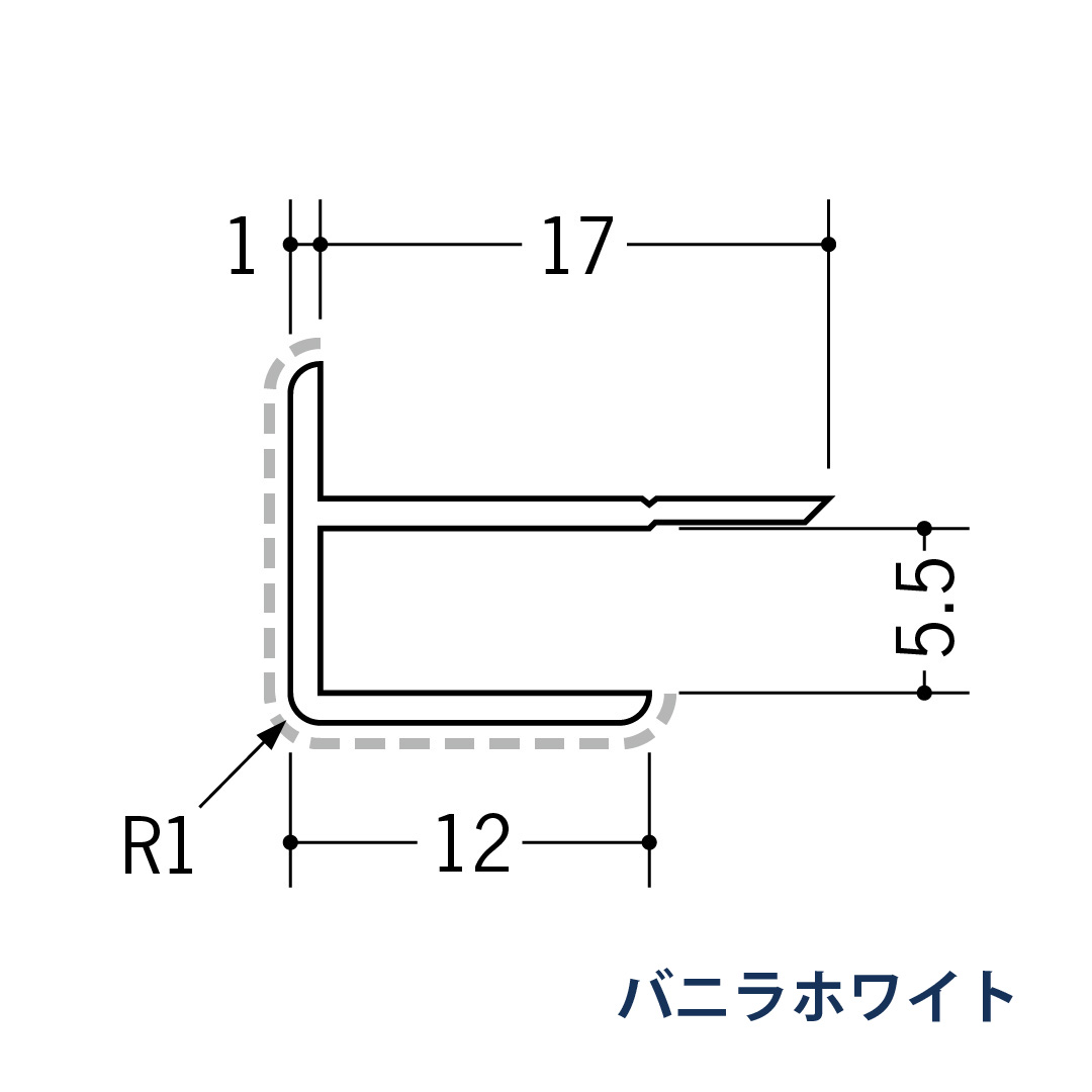 アルミアクリルペイントジョイナー 出隅 アルミ5ADカラー 50122 2.73m バニラホワイト 創建【法人限定】
