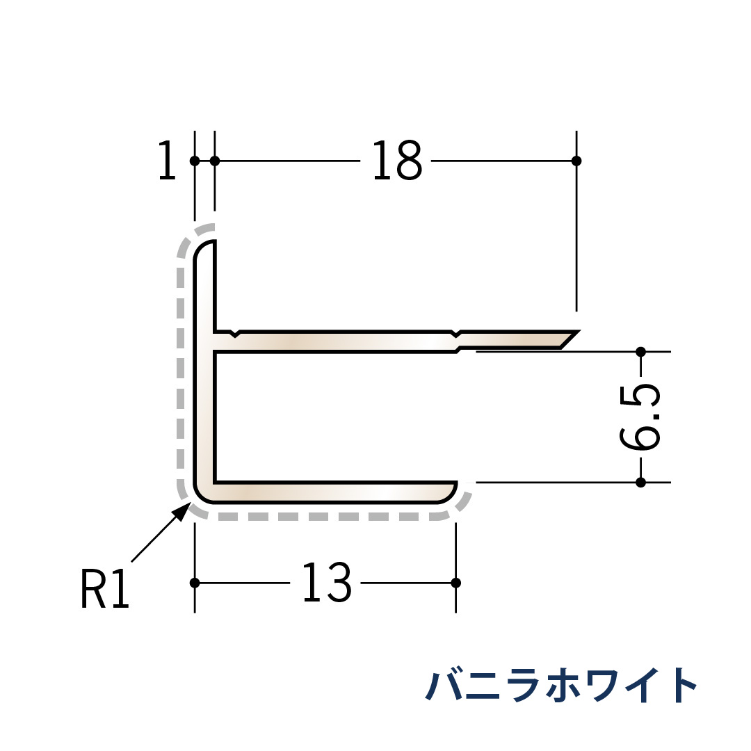 アルミアクリルペイントジョイナー 出隅 アルミ6ADカラー 50123 2.73m バニラホワイト 創建【法人限定】