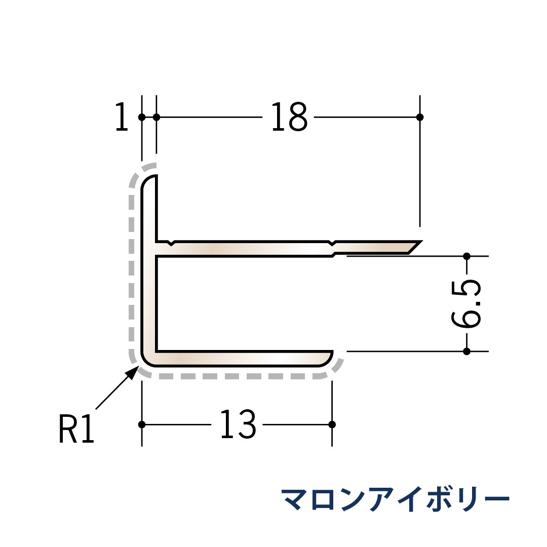 アルミアクリルペイントジョイナー 出隅 アルミ6ADカラー 50123 2.73m マロンアイボリー 創建【法人限定】