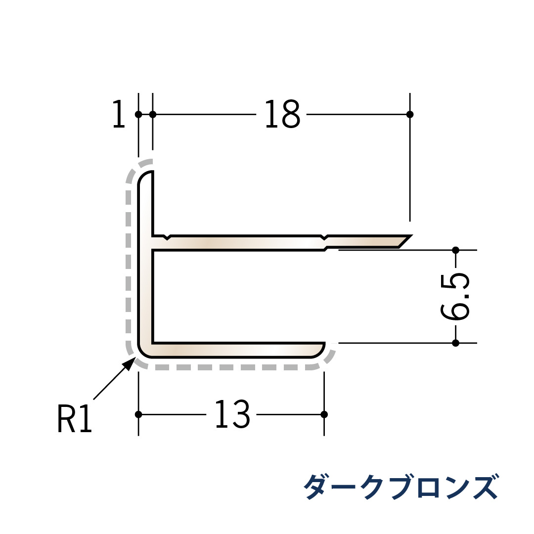 アルミアクリルペイントジョイナー 出隅 アルミ6ADカラー 50123 2.73m ダークブロンズ 創建【法人限定】