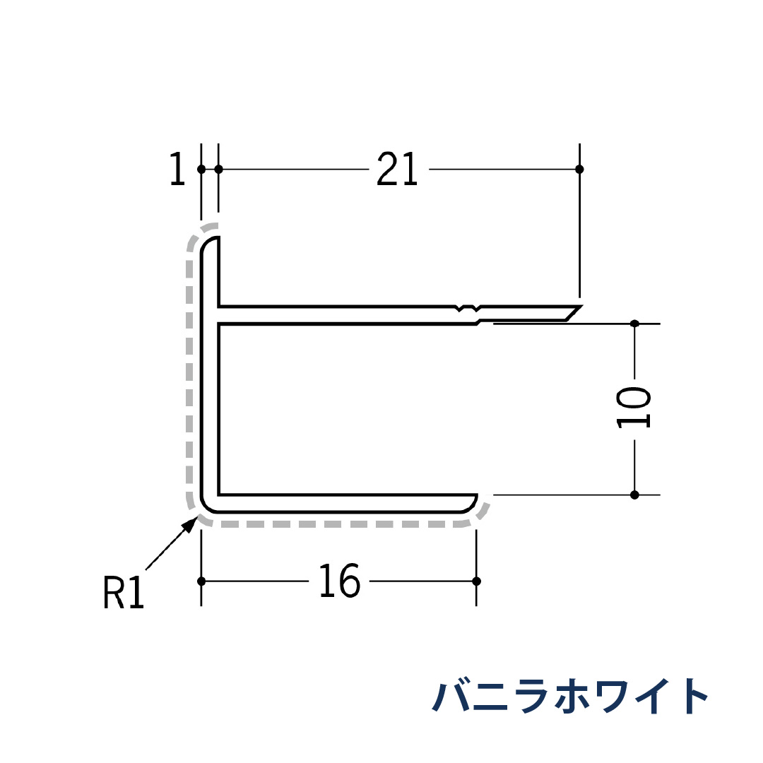 アルミアクリルペイントジョイナー 出隅 アルミ9ADカラー 50125 2.73m バニラホワイト 創建【法人限定】