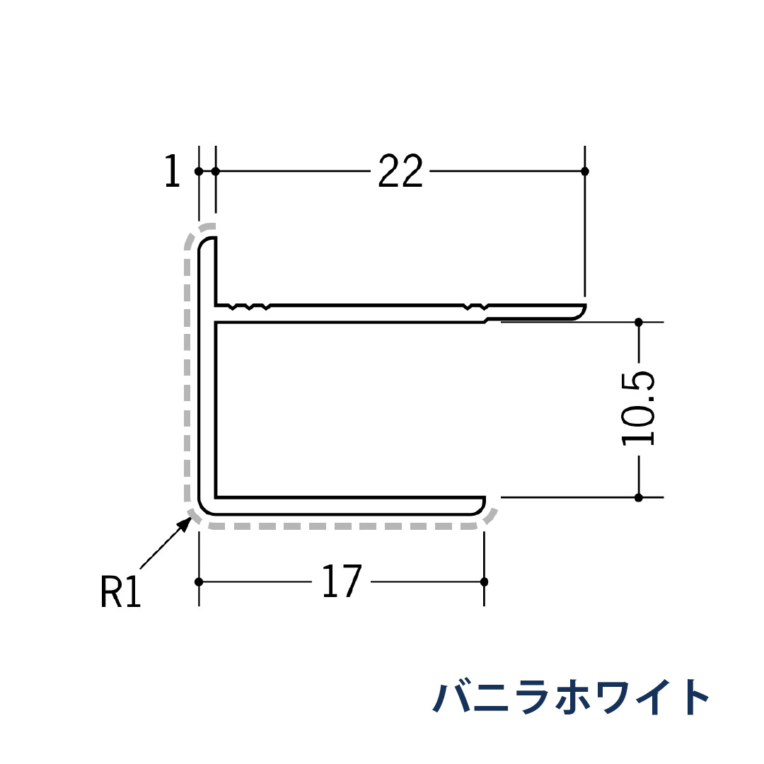 アルミアクリルペイントジョイナー 出隅 アルミ10ADカラー 50126 2.73m バニラホワイト 創建【法人限定】