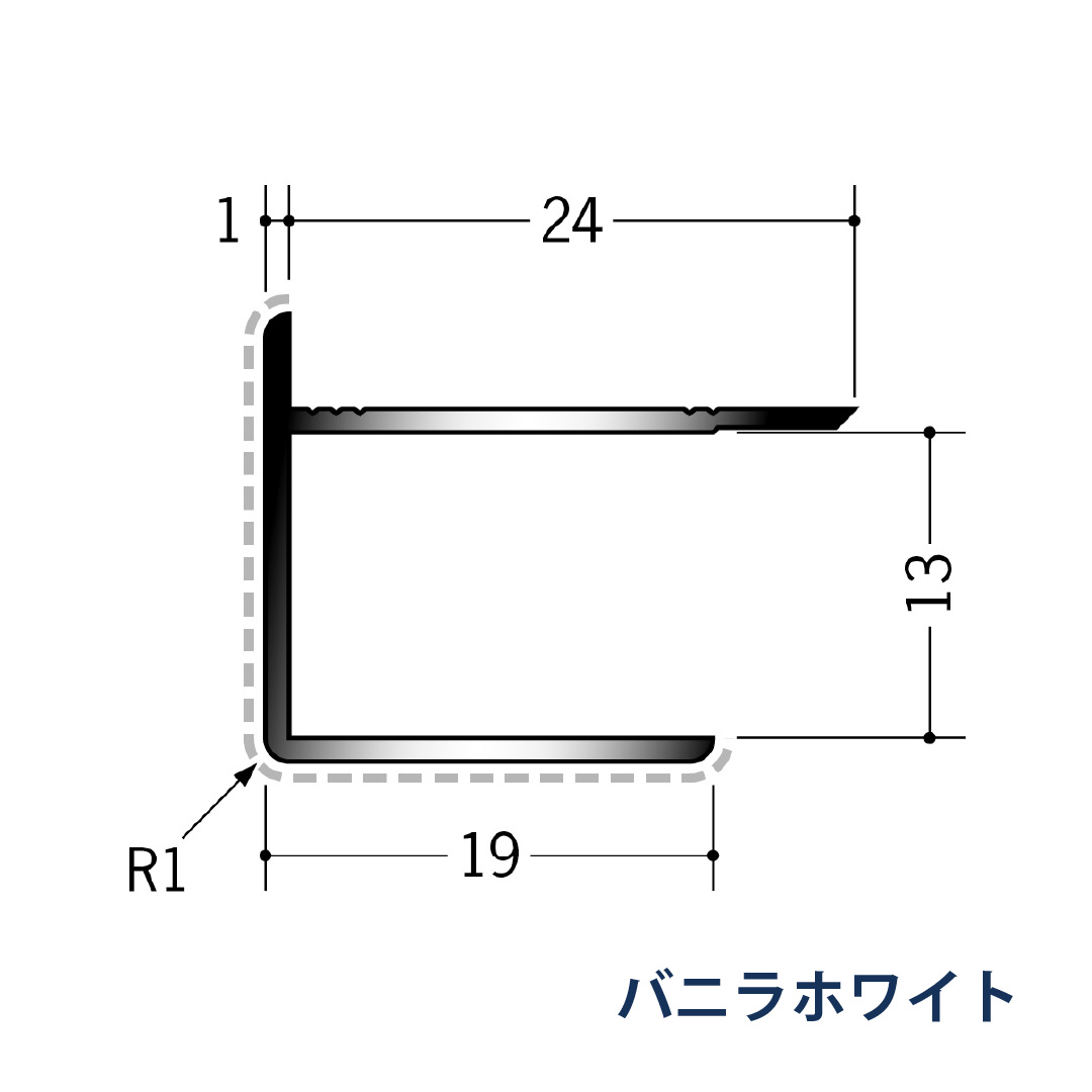 アルミアクリルペイントジョイナー 出隅 アルミ12ADカラー 50127 2.73m バニラホワイト 創建【法人限定】