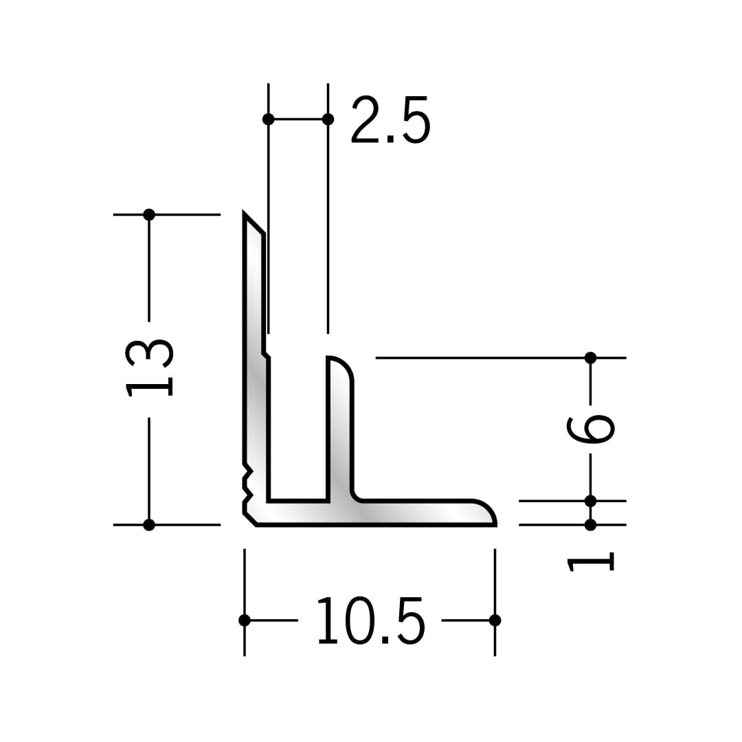 アルミ入隅ジョイナー アルミ2AB 53517 2.73m アルマイトシルバー 創建【法人限定】
