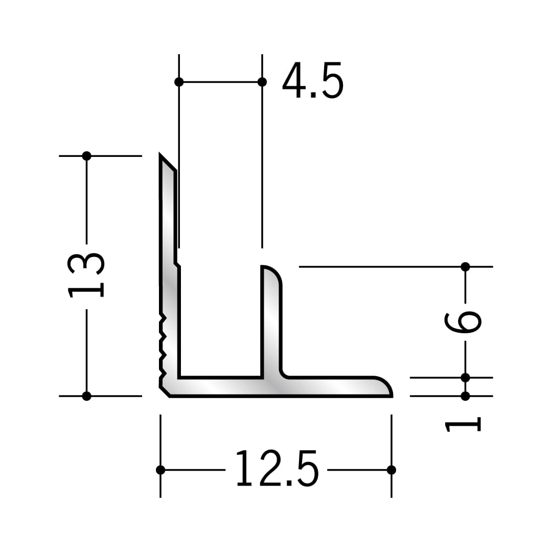 アルミ入隅ジョイナー アルミ4AB 50083 2.73m アルマイトシルバー 創建【法人限定】