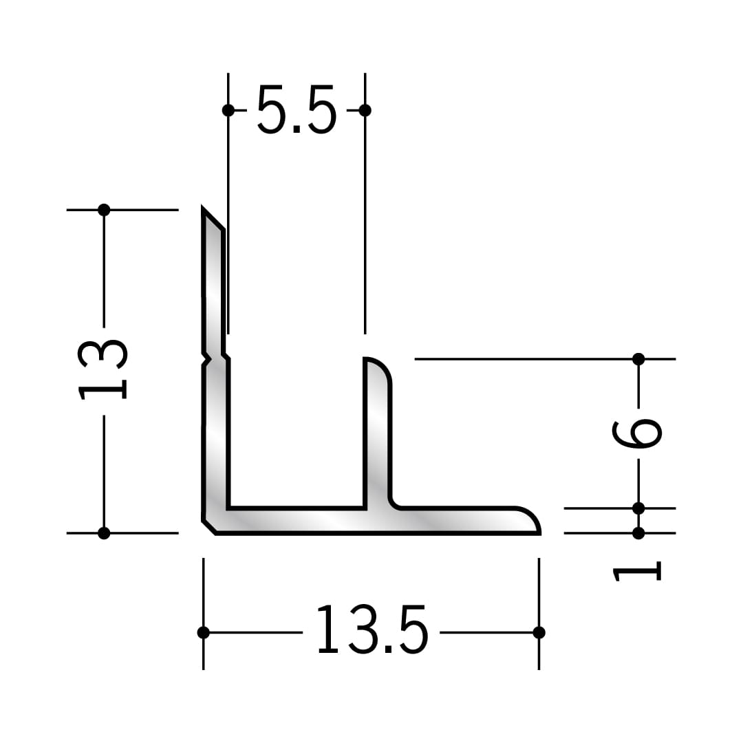 アルミ入隅ジョイナー アルミ5AB 50084 2.73m アルマイトシルバー 創建【法人限定】