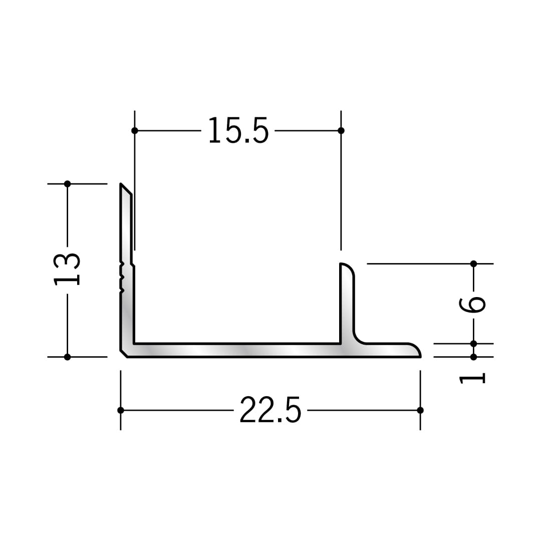 アルミ入隅ジョイナー アルミ15AB 50089 2.73m アルマイトシルバー 創建【法人限定】