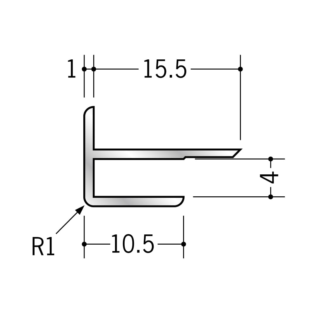 アルミ出隅ジョイナー アルミ4ゼロAD 54038 2.73m アルマイトシルバー 創建【法人限定】