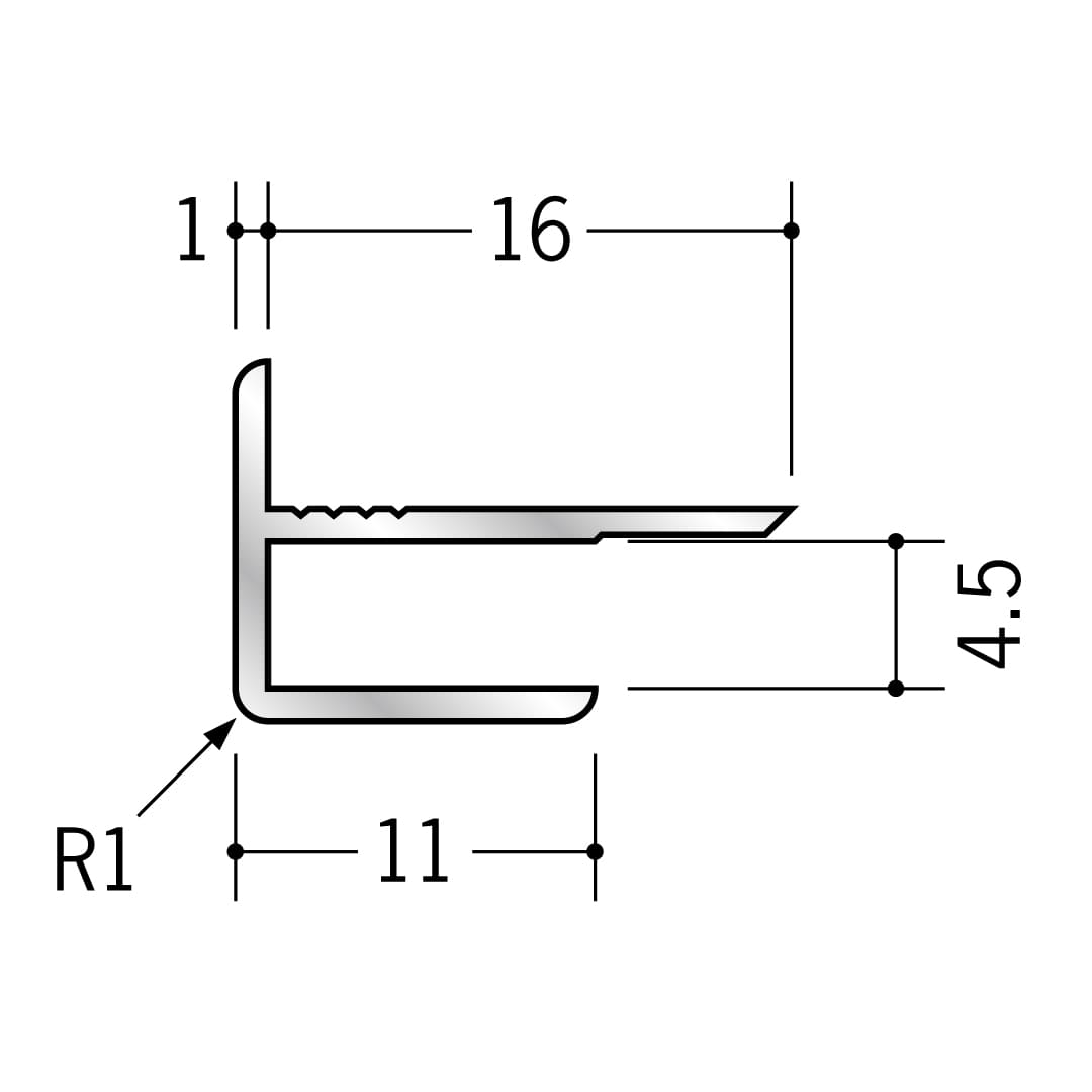 アルミ出隅ジョイナー アルミ4AD 50073 2.73m アルマイトシルバー 創建【法人限定】