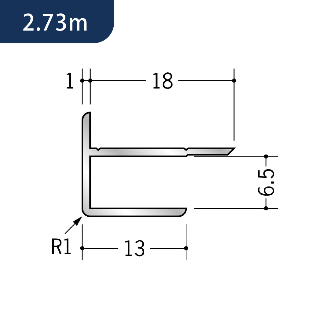 アルミ出隅ジョイナー アルミ6AD 50075 2.73m アルマイトシルバー 創建【法人限定】