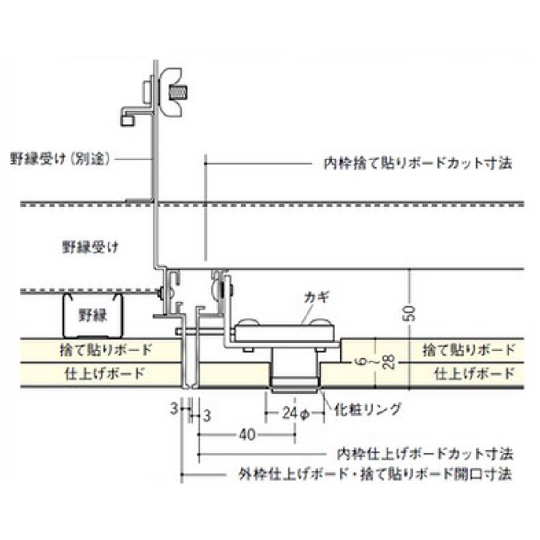 点検口 リーフ目地 606 タイプ2 WA カギ付 ホワイトアルマイト2 600角 62661 天井 アルミ 目地 4方向 創建