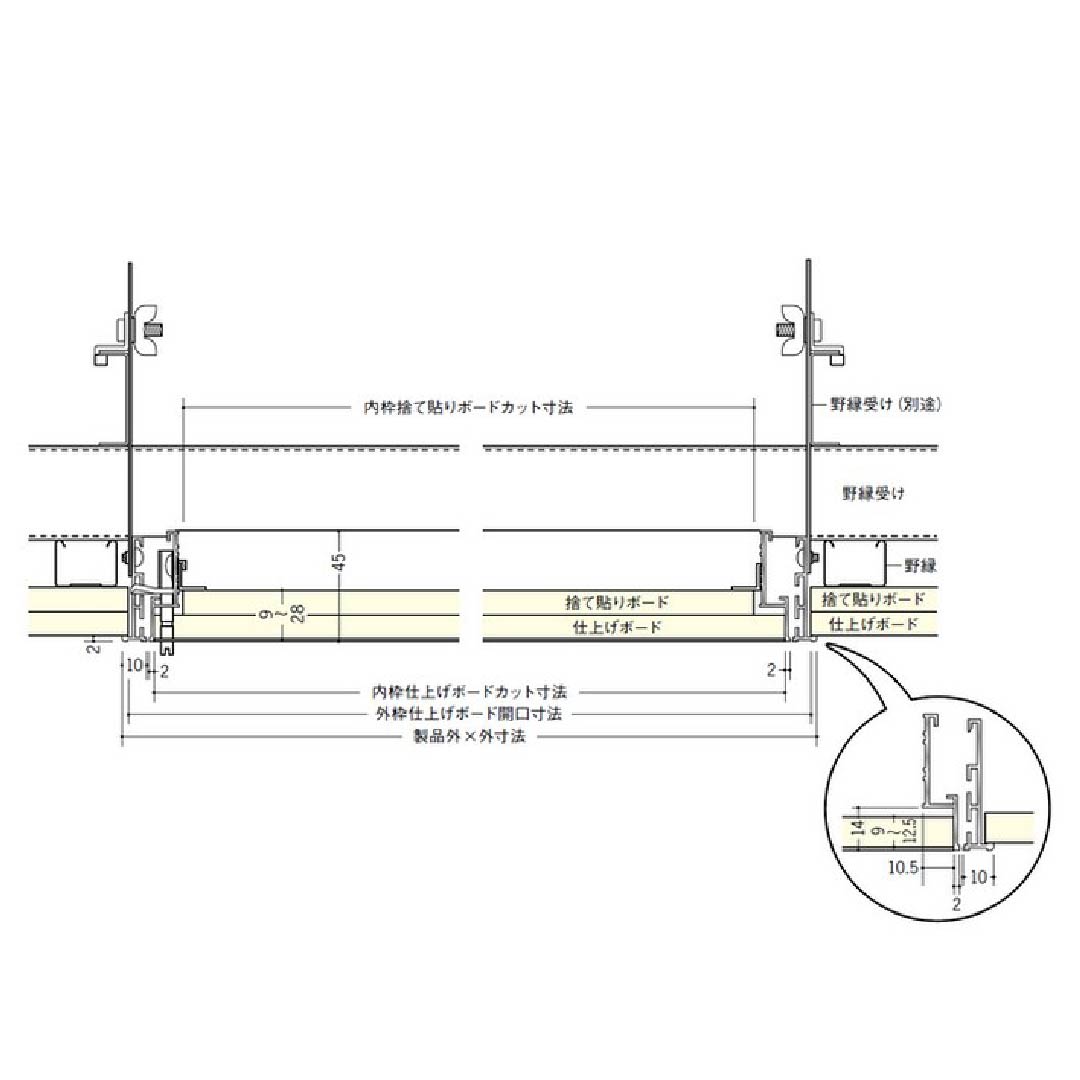 点検口 リーフ額 目地 454 吊り金具 アルマイトシルバー450角 62117343 天井 アルミ 外額 内目地 創建