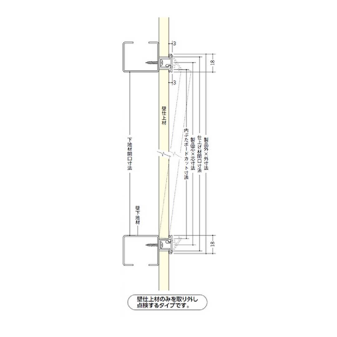 点検口 ビニール 壁 WH150-6 6mm ホワイト 62285 150角  スリムタイプ 壁点検口 創建