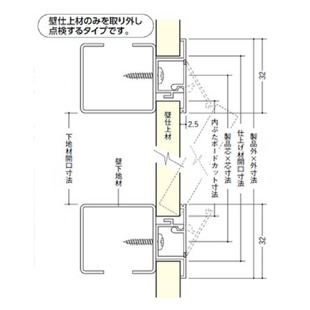 点検口 ビニール 壁 WGS600-9 9.5mm グレー61203 600角  壁点検口 設備点検 樹脂 創建