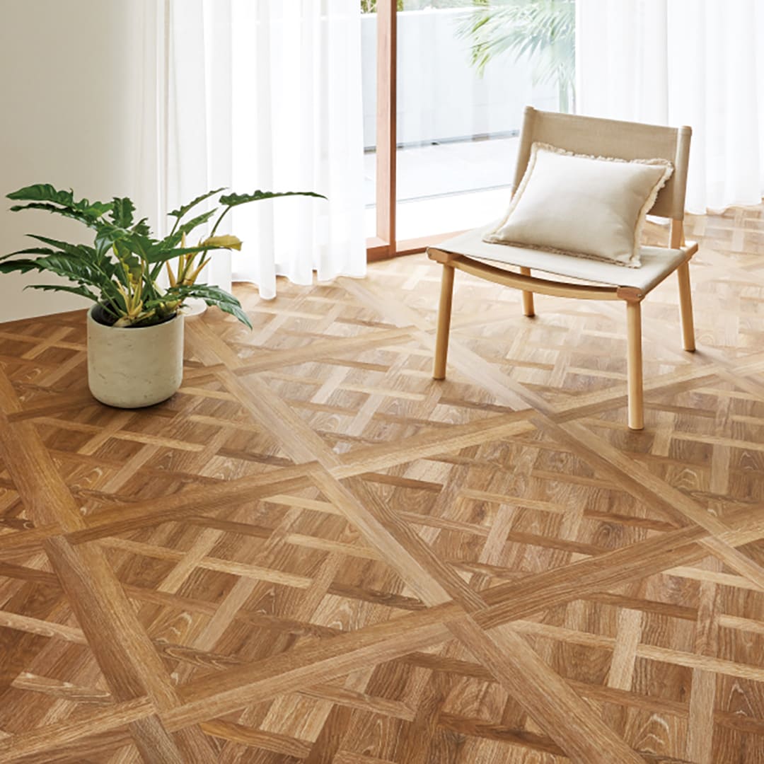 WD2121 フロアタイル（FLOOR TILE）ウッド ドライパーケット 609.6×609.6×2.5（mm） サンゲツ