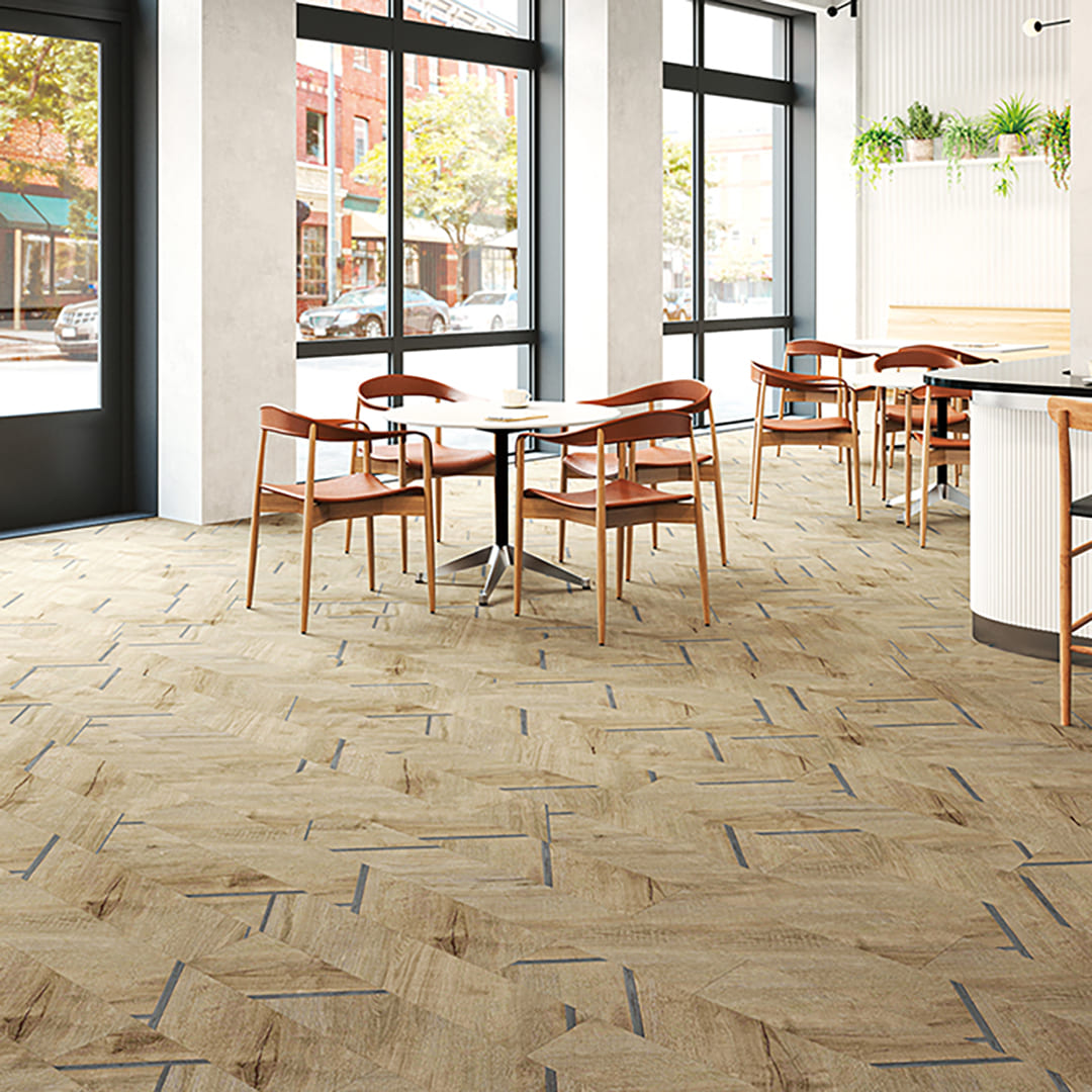 WD2148 フロアタイル（FLOOR TILE）ウッド メタルラインウッド 180×1200×2.5（mm）【ケース販売】18枚入 サンゲツ