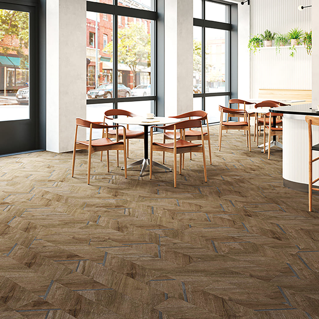 WD2149 フロアタイル（FLOOR TILE）ウッド メタルラインウッド 180×1200×2.5（mm）【ケース販売】18枚入 サンゲツ