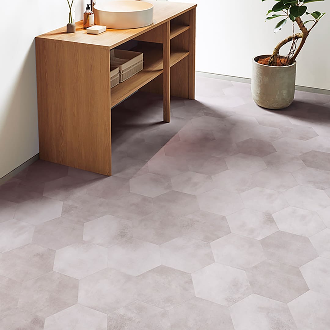 IS2010 フロアタイル（FLOOR TILE）ストーン＆アクセント プレーンヘキサ 260×300×2.5（mm）【ケース販売】52枚入 サンゲツ