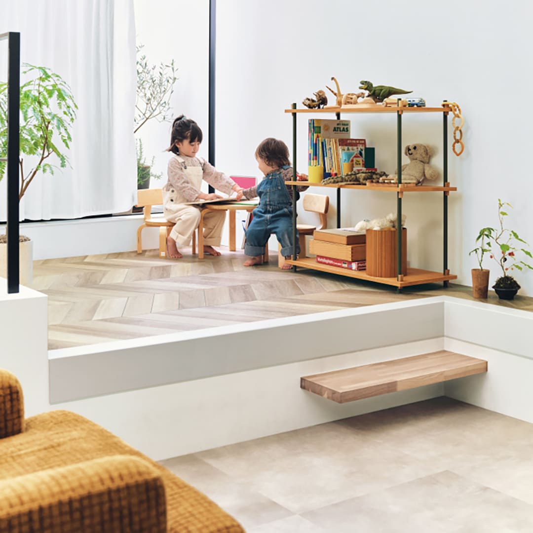 IS2073B フロアタイル（FLOOR TILE）ストーン＆アクセント ワイドモルタル 609.6×609.6×2.5（mm） サンゲツ