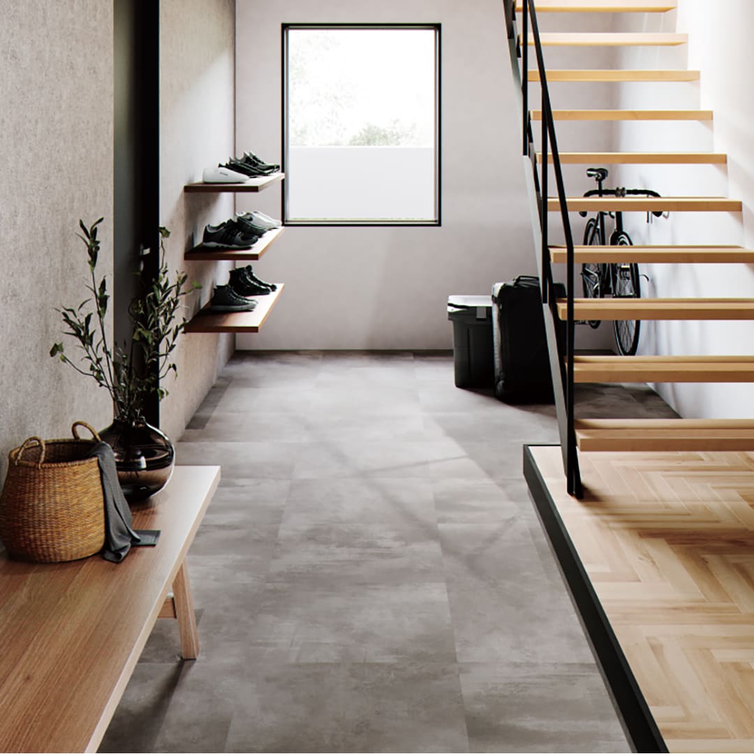 IS2083 フロアタイル（FLOOR TILE）ストーン＆アクセント グランドモルタル 609.6×609.6×2.5（mm） サンゲツ