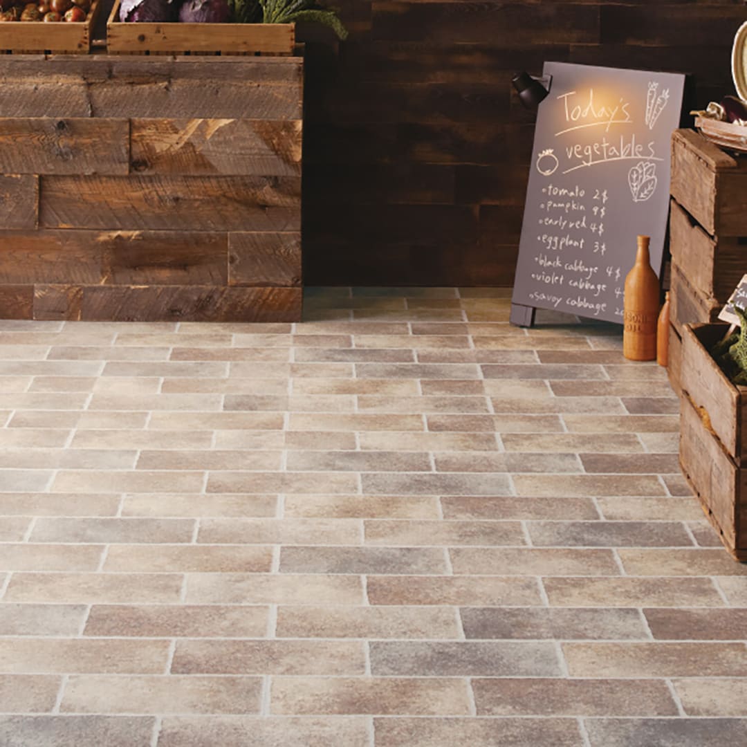 IS2107 フロアタイル（FLOOR TILE）ストーン＆アクセント エイジドストーン 457.2×457.2×2.5（mm）【ケース販売】16セット入 サンゲツ