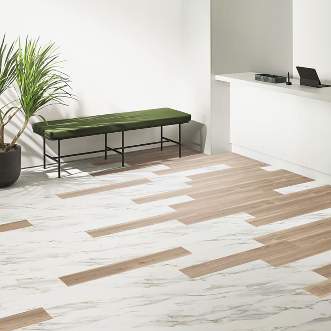 IS2118 フロアタイル（FLOOR TILE）ストーン＆アクセント トスカーナゴールド 152.4×914.4×2.5（mm）【ケース販売】24枚入 サンゲツ