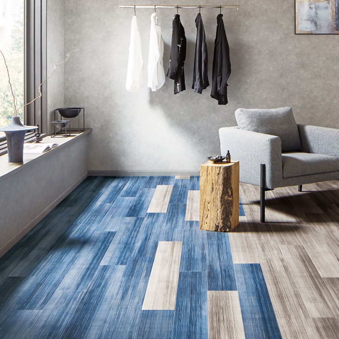 IS2164 フロアタイル（FLOOR TILE）ストーン＆アクセント カスリグラデ 152.4×914.4×2.5（mm）【ケース販売】24枚入 サンゲツ