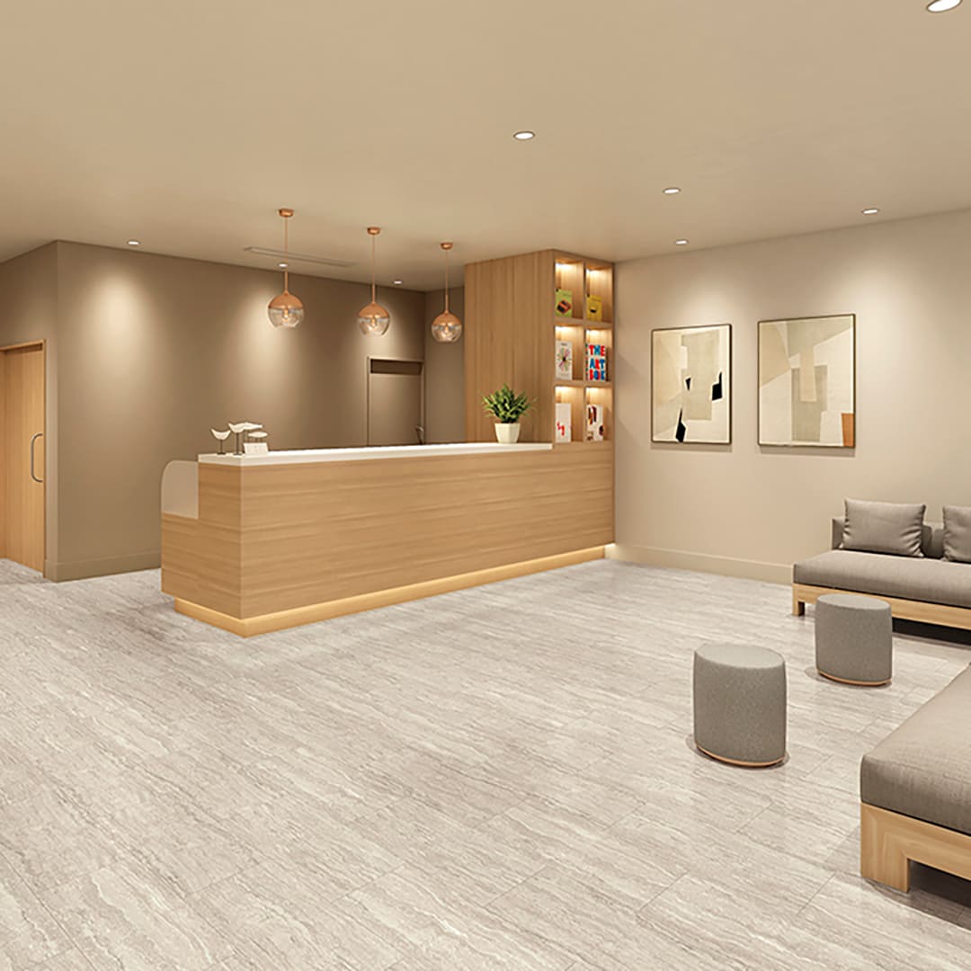 KT2021 フロアタイル（FLOOR TILE）ワックスフリータイル トラバーチンロマーノWF 304.8×609.6×2.5（mm） サンゲツ