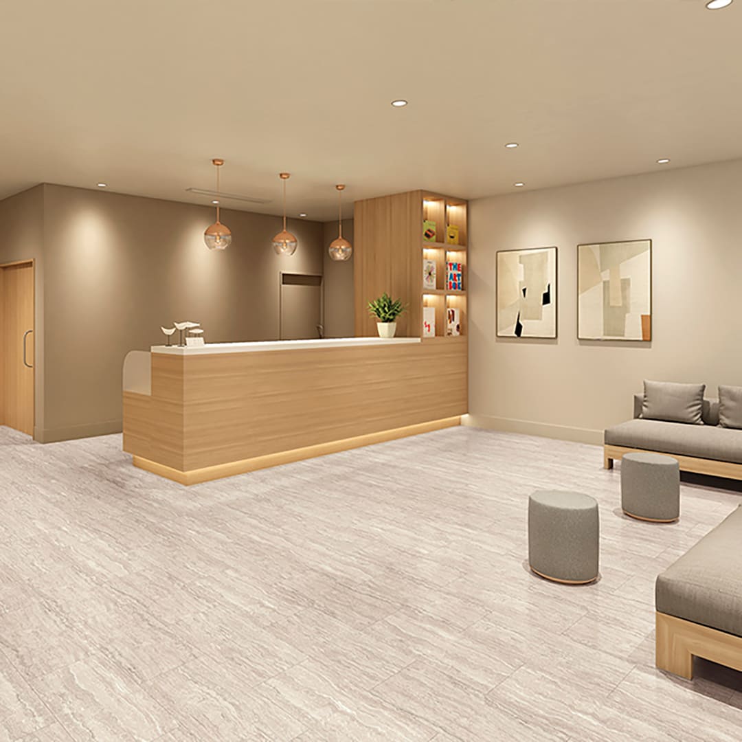 KT2022 フロアタイル（FLOOR TILE）ワックスフリータイル トラバーチンロマーノWF 304.8×609.6×2.5（mm） サンゲツ