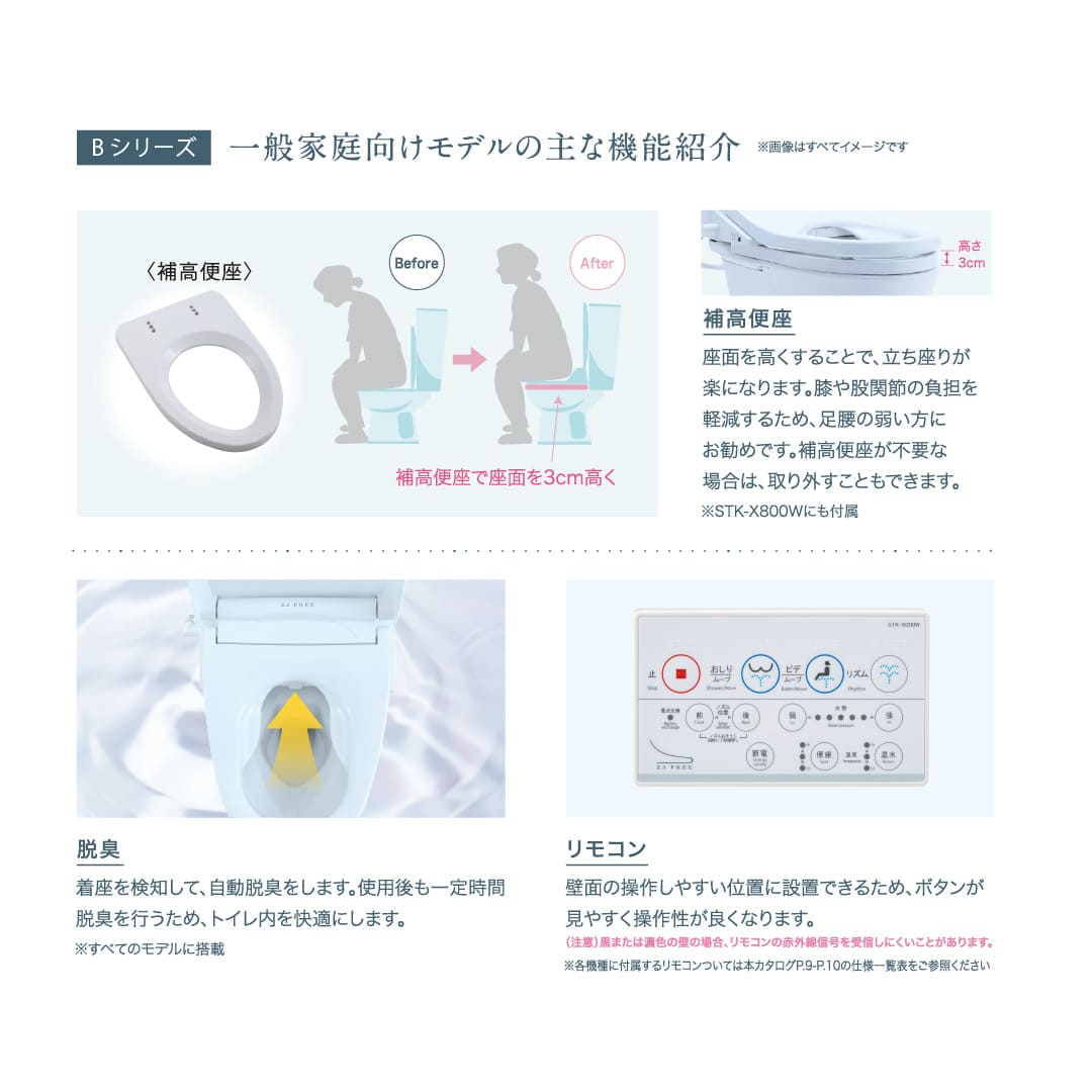さつき 前広便座 ZA FREE 一般家庭用 リモコン・補高便座付 STK-B200W
