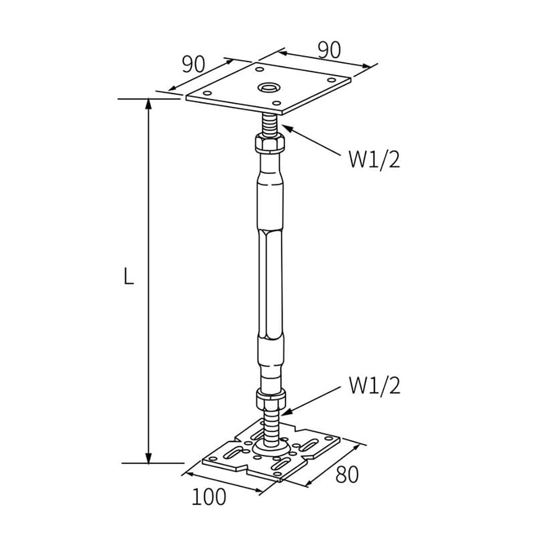 フラットTD 鋼製束 L330 調整高271-404 圧縮強度2t 根太レス工法 国内生産 タカヤマ金属