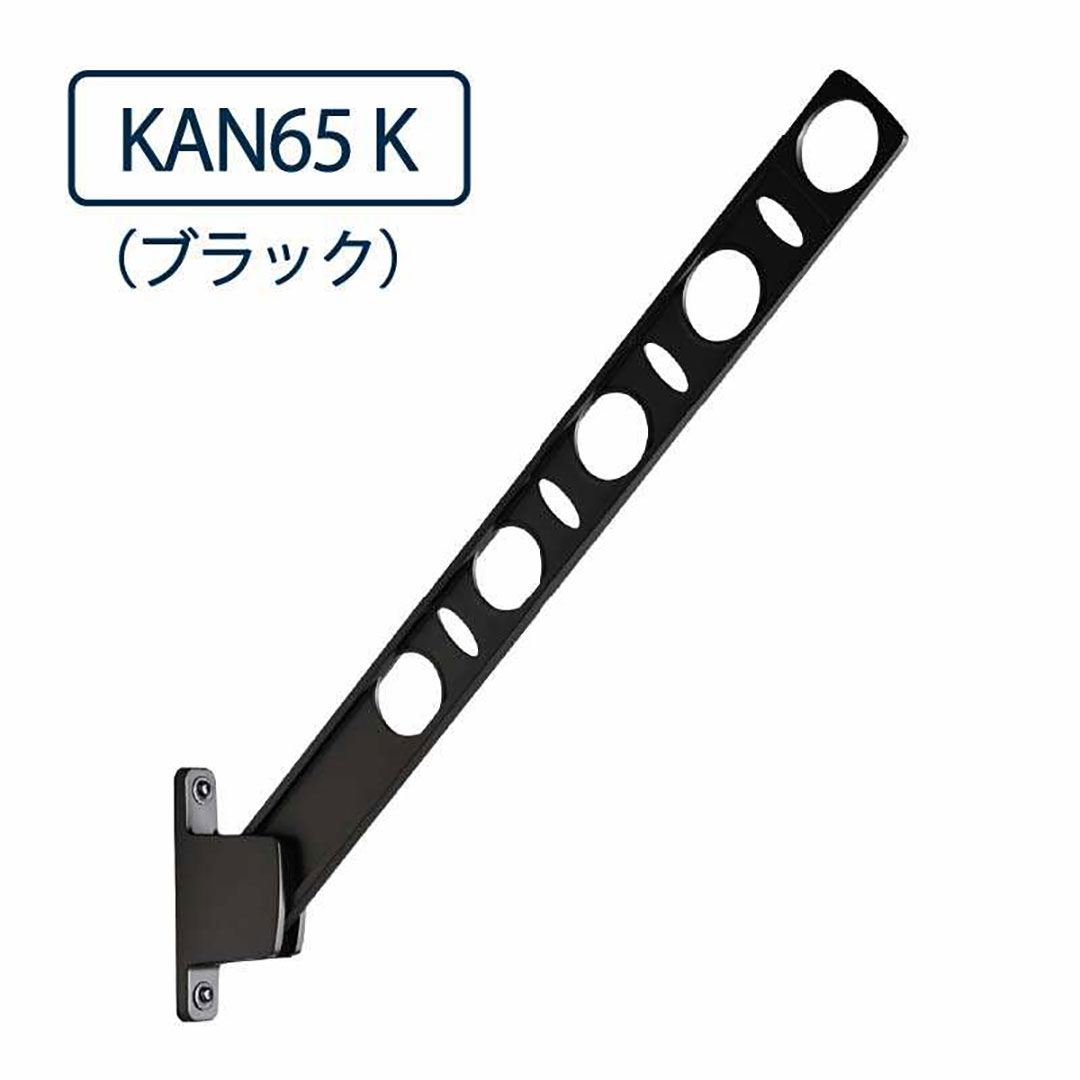 ドライウェーブ 窓壁用 物干し金物 KAN65 K ブラック 650mm 屋外 2本1セット DRY・WAVE タカラ産業