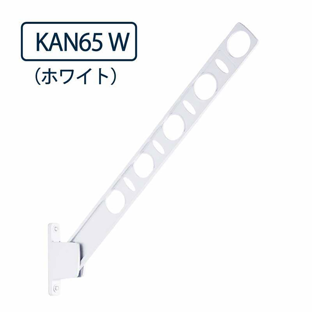 ドライウェーブ 窓壁用 物干し金物 KAN65 W ホワイト 650mm 屋外2本1セット DRY・WAVE タカラ産業