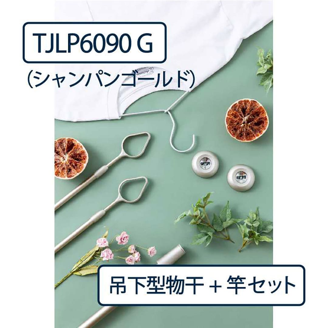 ドライウェーブ 物干し金物 TJLP6090(室内天井取付)G シャンパンゴールド【物干ポール・竿】セット タカラ産業