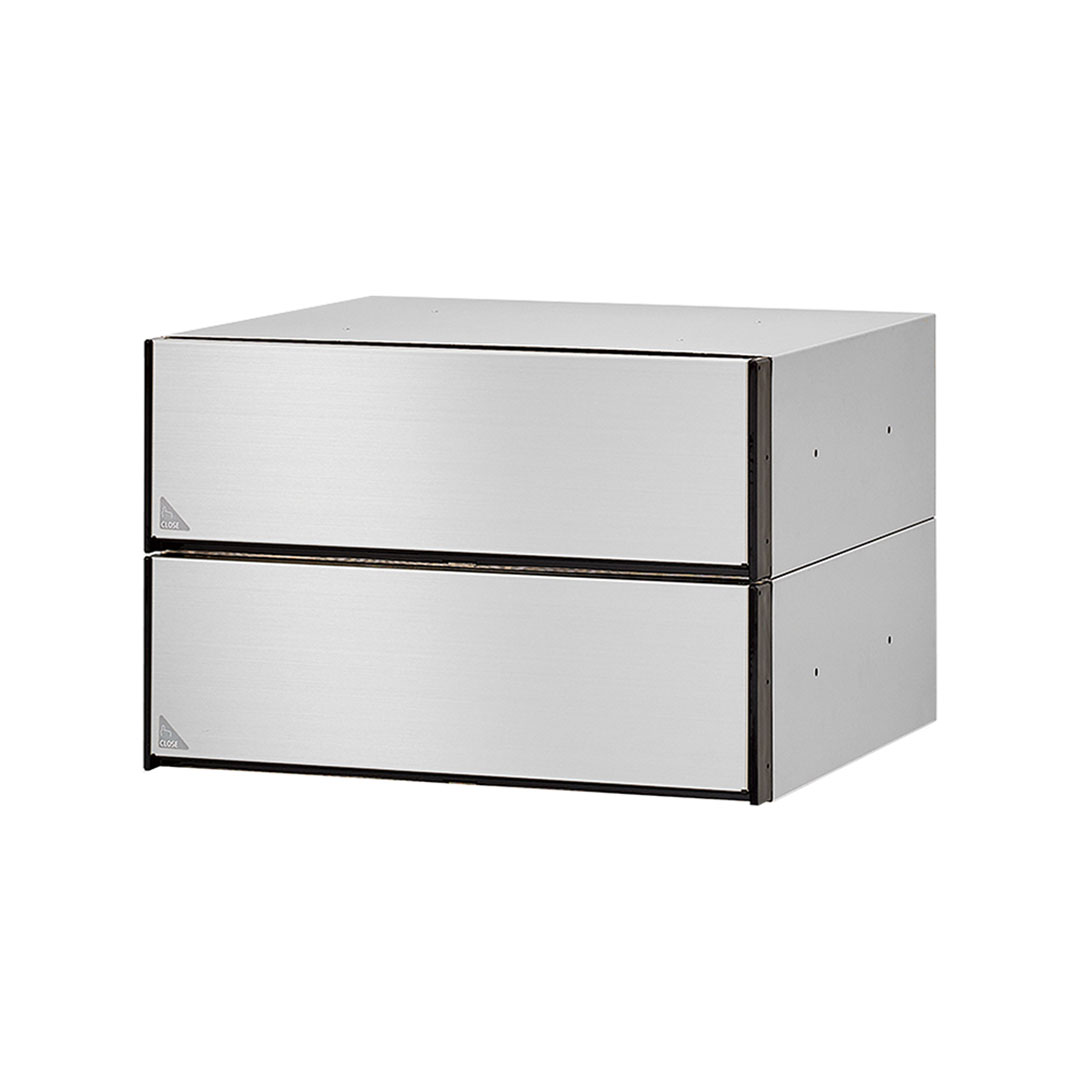 集合住宅用ポスト MX-68-2 ヘアライン 前入前出 2戸用  防雨型 大型郵便 myナンバー錠 田島メタルワーク（法人限定）