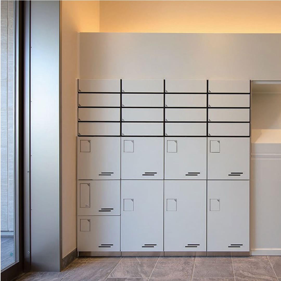 集合住宅用ポスト MX-68-2 ヘアライン 前入前出 2戸用  防雨型 大型郵便 myナンバー錠 田島メタルワーク（法人限定）