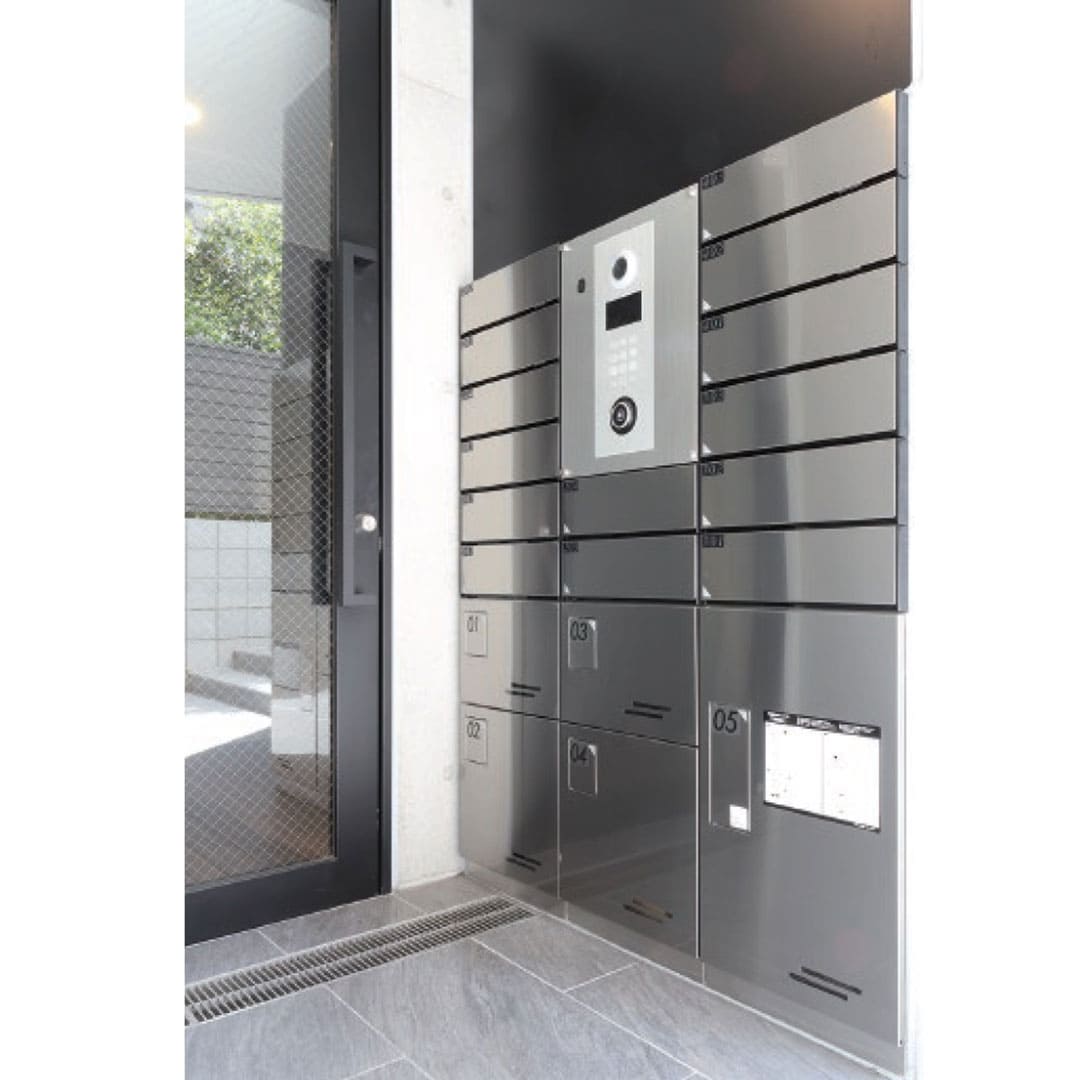 集合住宅用ポスト MX-68-2 ヘアライン 前入前出 2戸用  防雨型 大型郵便 myナンバー錠 田島メタルワーク（法人限定）