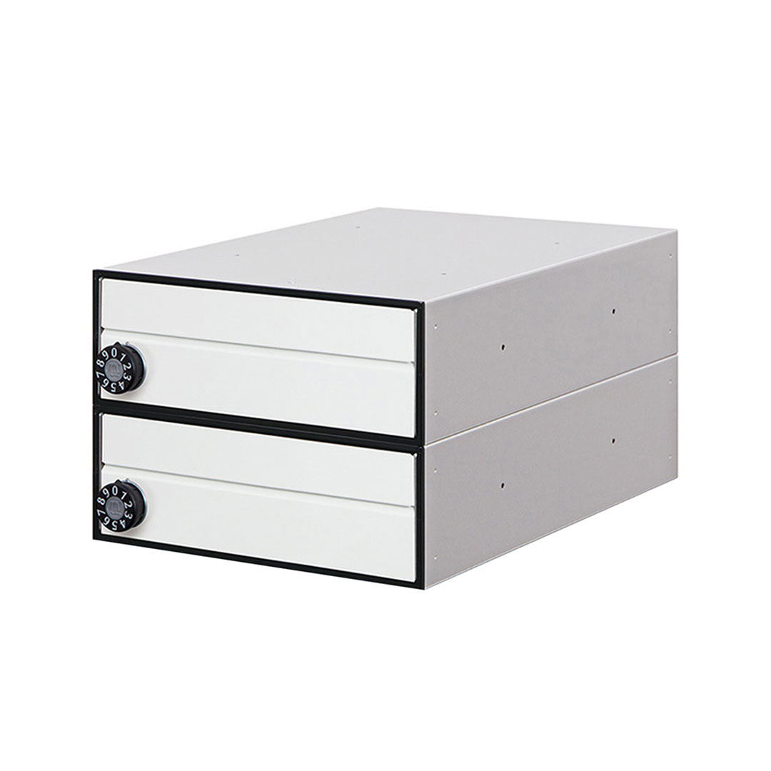 集合住宅用ポスト MX-91-28FF-2-W ホワイト 前入前出 2戸用 W280 防雨型 myナンバー錠 田島メタルワーク(法人限定)