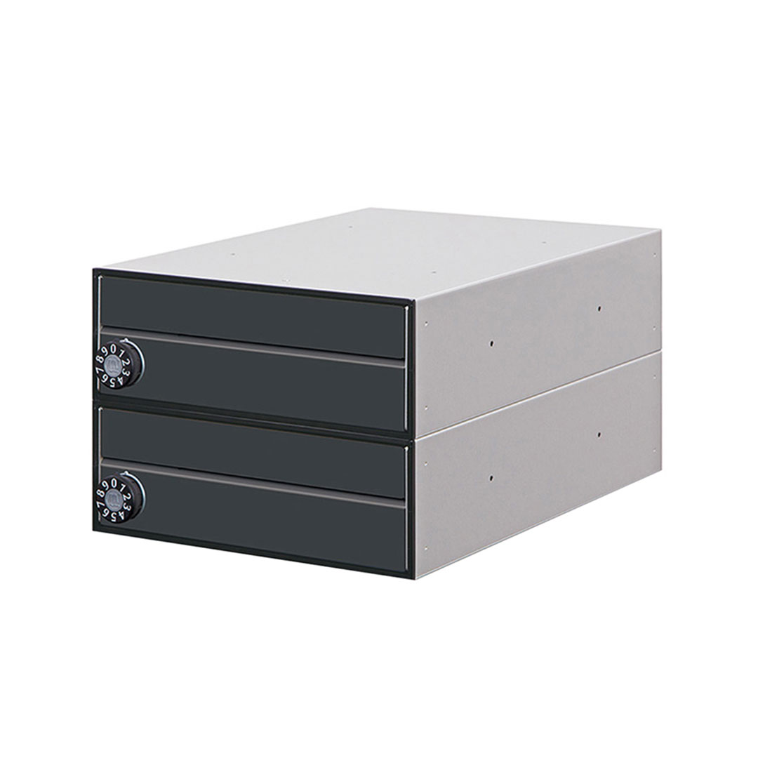 集合住宅用ポスト MX-91-28FF-2-B ブラック 前入前出 2戸用 W280 防雨型 myナンバー錠 田島メタルワーク(法人限定)