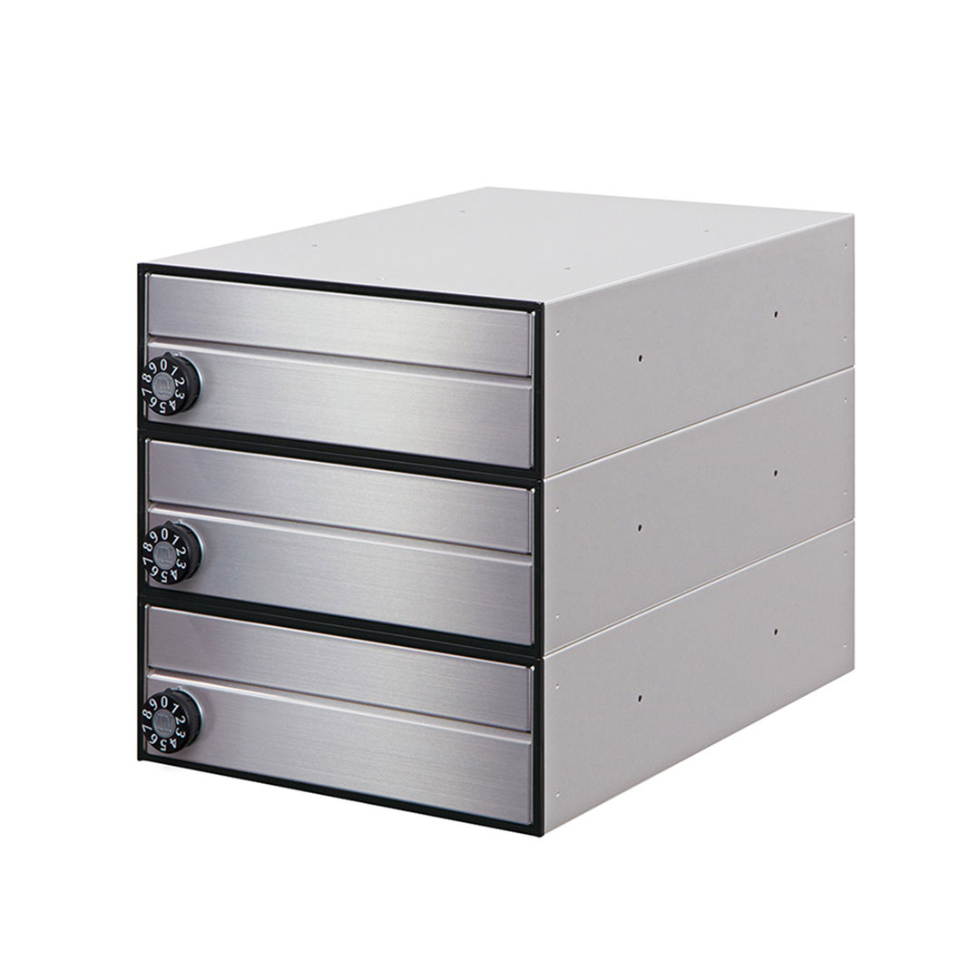 集合住宅用ポスト MX-91-28FF-3-HL ヘアライン 前入前出 3戸用 W280 防雨型 myナンバー錠 田島メタルワーク（法人限定）