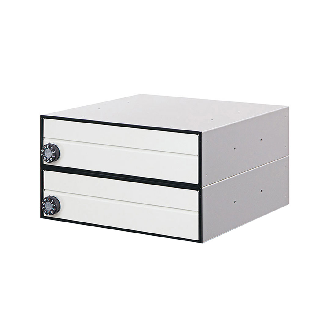 集合住宅用ポスト MX-91-36FF-2-W ホワイト 前入前出 2戸用 W360 防雨型 myナンバー錠 田島メタルワーク(法人限定)