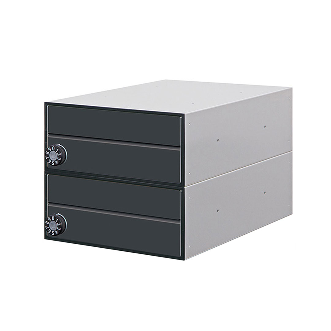 集合住宅用ポスト MX-92-28FF-2-B ブラック 前入前出 2戸用 W280 防雨型 大型郵便 myナンバー錠 田島メタルワーク(法人限定)