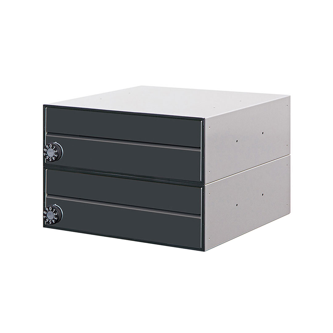 集合住宅用ポスト MX-92-36FF-2-B ブラック 前入前出 2戸用 W360 防雨型 大型郵便 myナンバー錠 田島メタルワーク(法人限定)