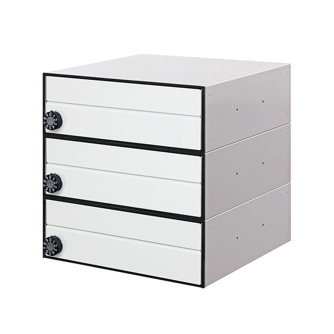 集合住宅用ポスト MX-92-36FF-3-W ホワイト 前入前出 3戸用 W360 防雨型 大型郵便 myナンバー錠 田島メタルワーク（法人限定）