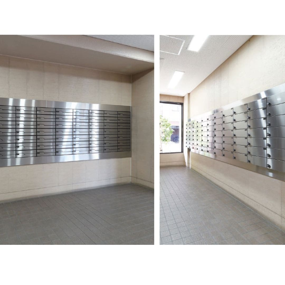 集合住宅用ポスト MX-91-36FF-3-HL ヘアライン 前入前出 3戸用 W360 防雨型 myナンバー錠 田島メタルワーク（法人限定）