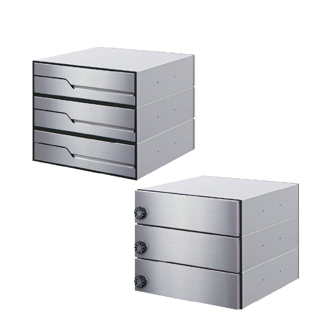 集合住宅用ポスト MX-91-36FBY-3-HL ヘアライン 前入後出/横開き扉 3戸用 W360 防雨型 myナンバー錠 田島メタルワーク（法人限定）