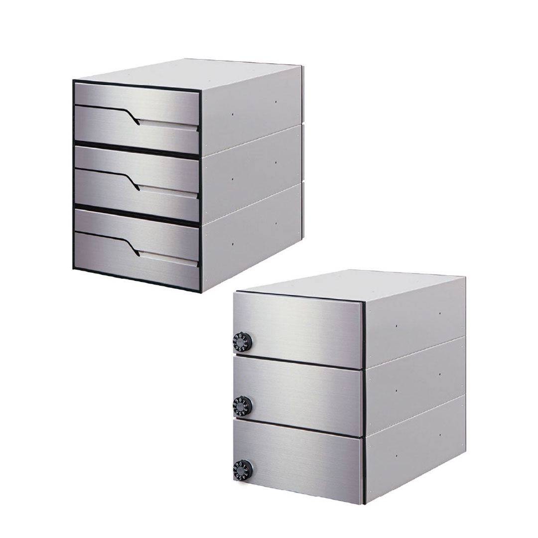 集合住宅用ポスト MX-92-28FBU-3-HL ヘアライン 前入後出/引上げ扉 3戸用 W280 防雨型 大型郵便 myナンバー錠 田島メタルワーク（法人限定）